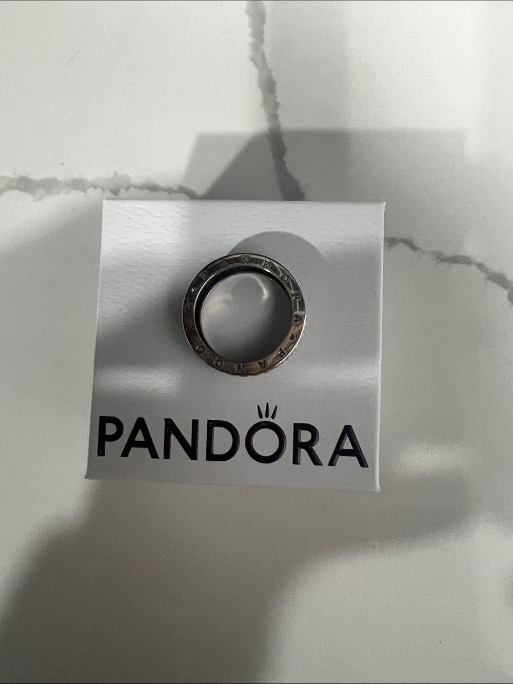 Pandora Silver Tone Layered Crystal Stack Ring Brand New​ - Picture 6 of 6
